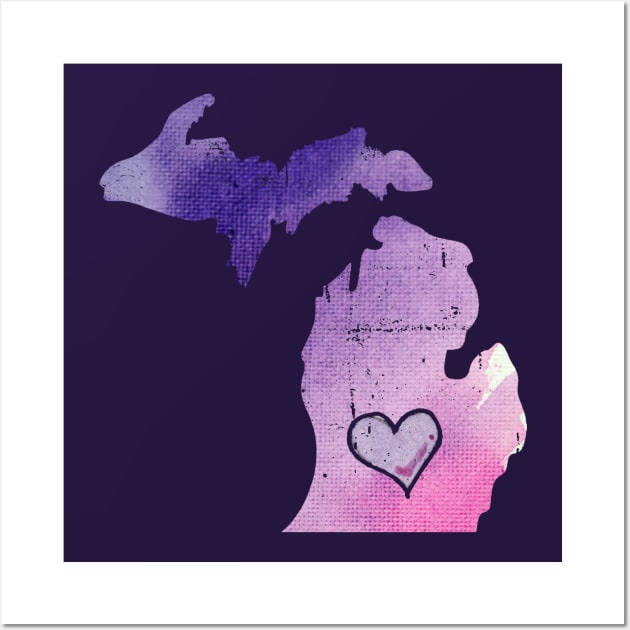 Watercolor Michigan Wall Art by bubbsnugg